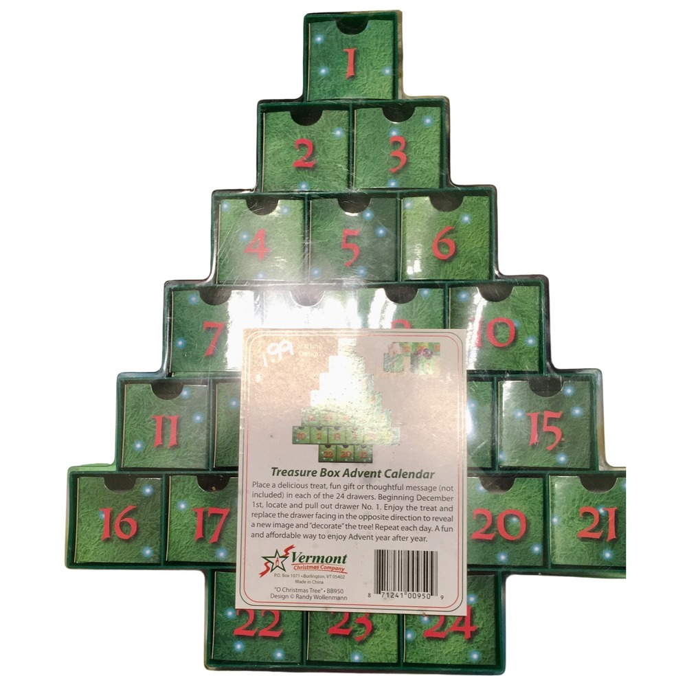 Vermont Christmas Company Treasure Box Advent Calendar "O Christmas Tree" Design
